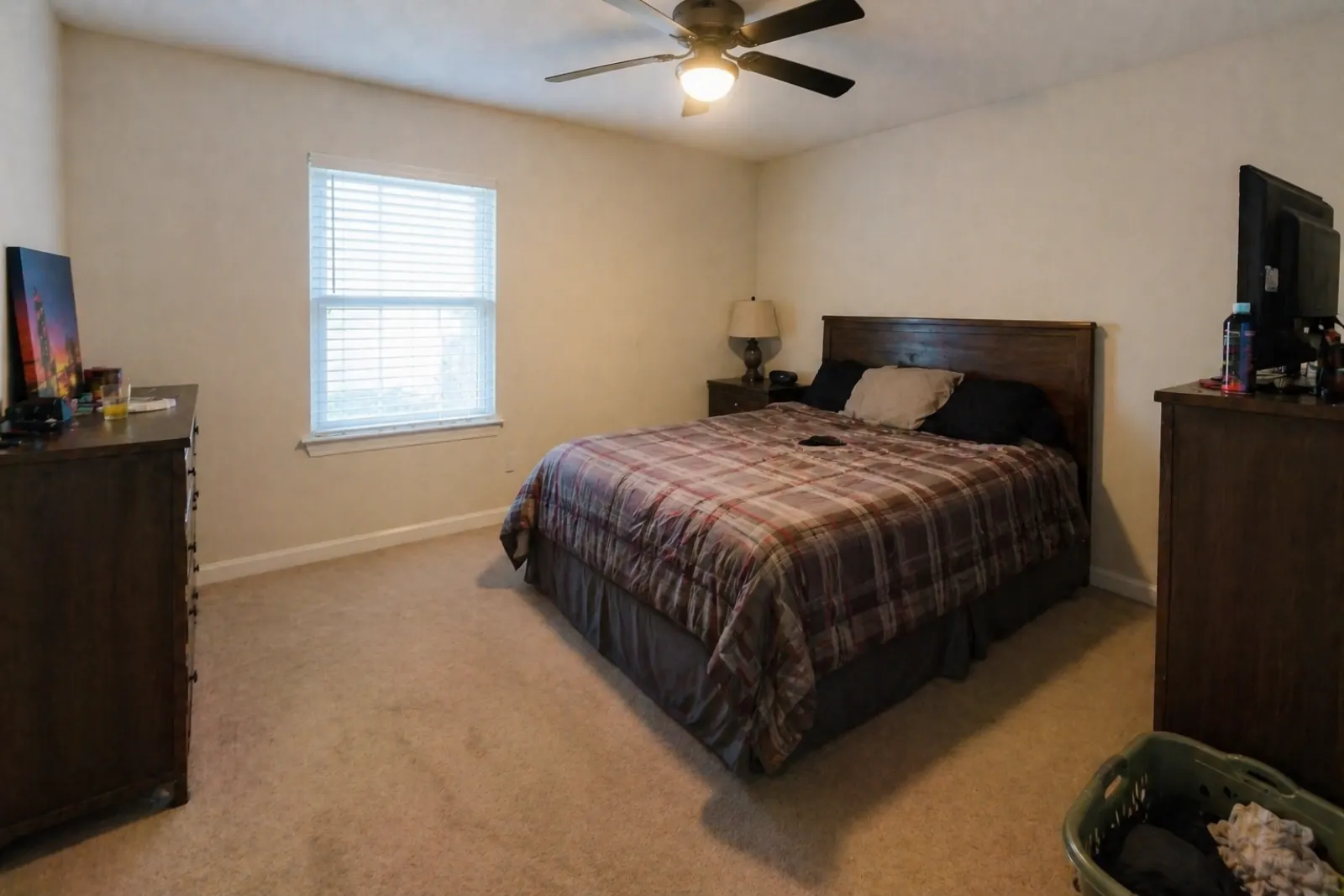 Bedroom — personal clutter to guest-ready retreat — before